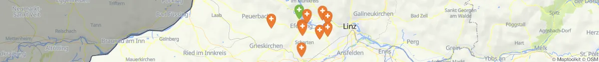 Kartenansicht für Apotheken-Notdienste in der Nähe von Pupping (Eferding, Oberösterreich)